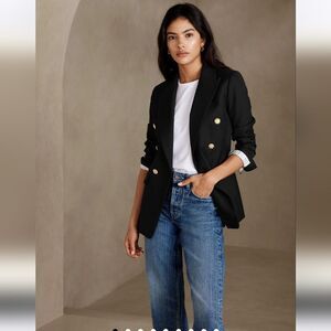 NWT black Banana Republic blazer Captain's 4P